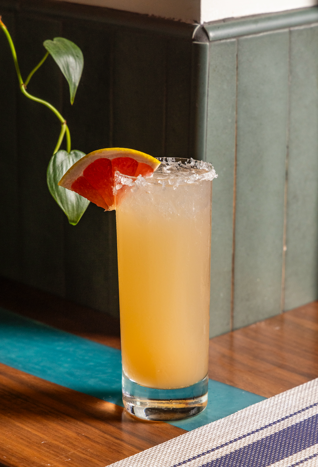 Paloma made with THC seltzer and fresh juice