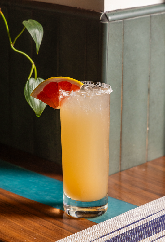 Paloma made with THC seltzer and fresh juice