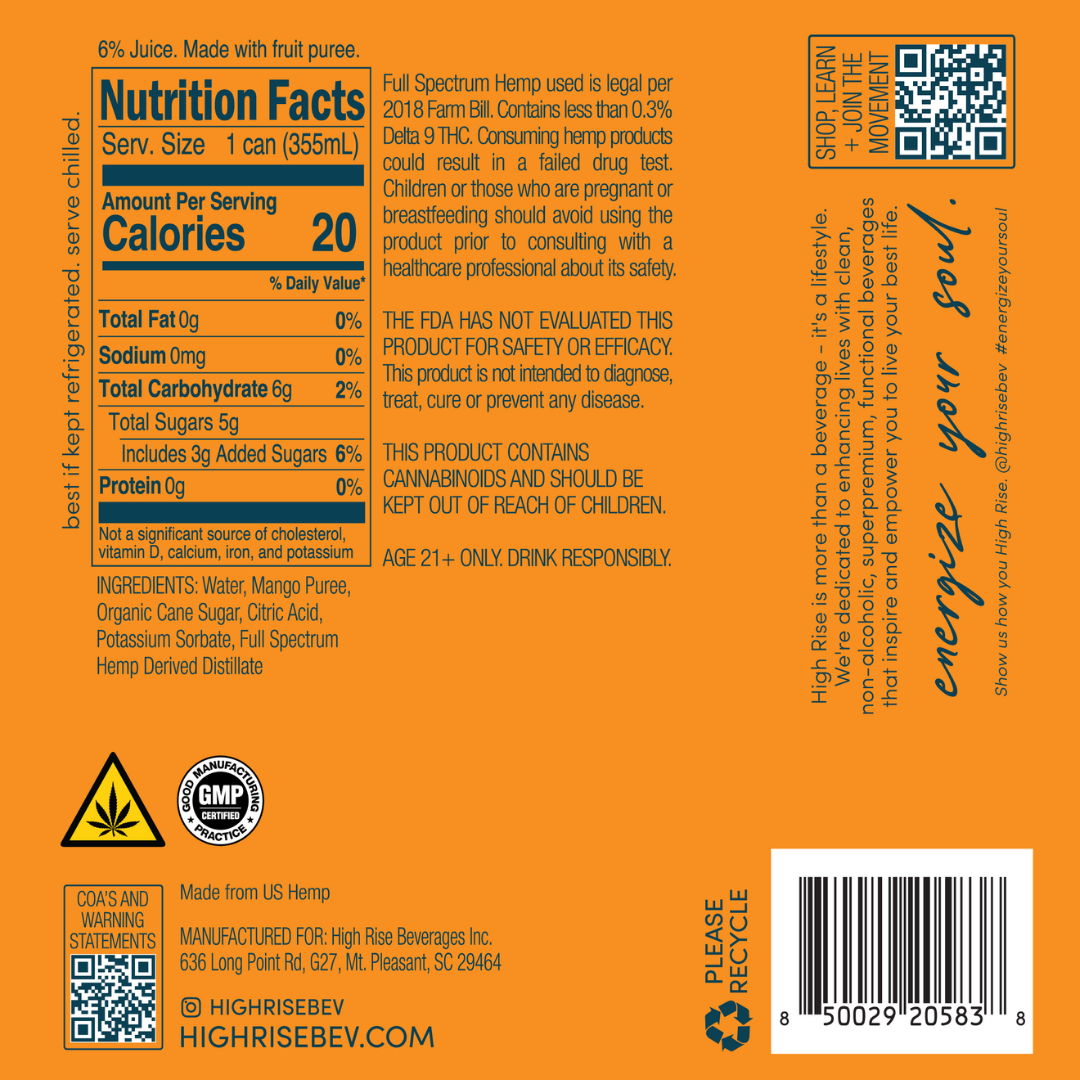 Mango, 5mg THC Seltzer (4-pack)