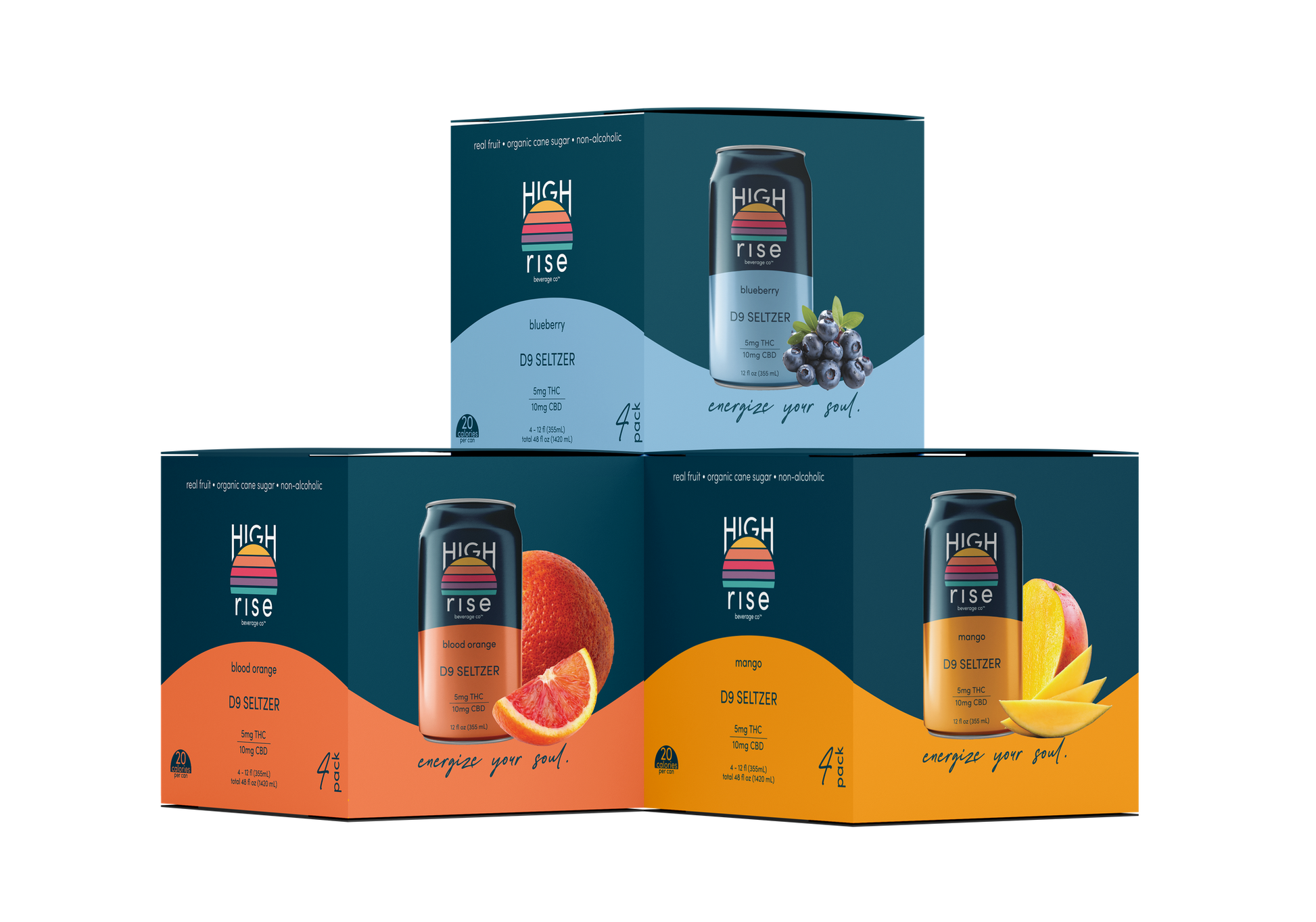 The Weekender bundle - blueberry thc seltzer, blood orange thc seltzer, mango thc seltzer