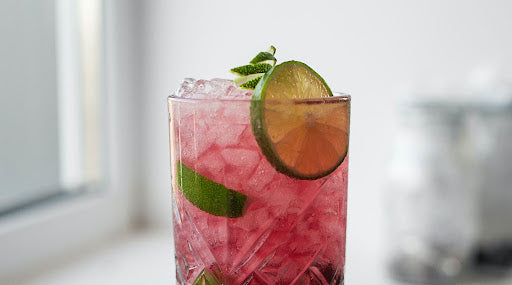 Delicious Tart Lime Cherry Limeade CBD Mocktail.