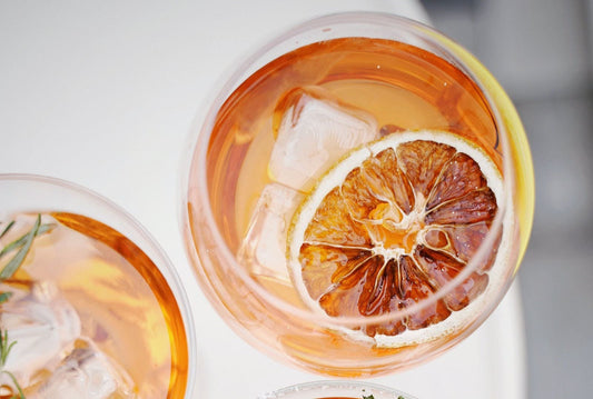 Delicious Citrus Sunset Spritz CBD Mocktail.