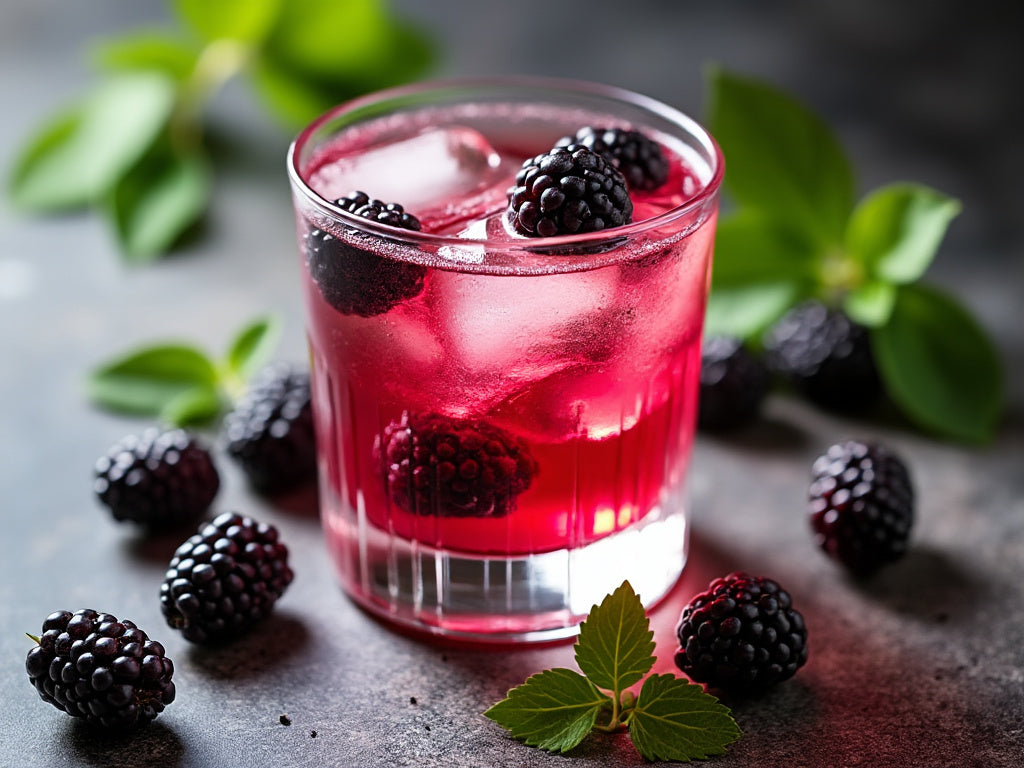 Delicious Blackberry Spritz Mocktail.