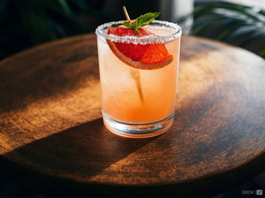 Delicious Grapefruit Mint Fizz CBD Mocktail.