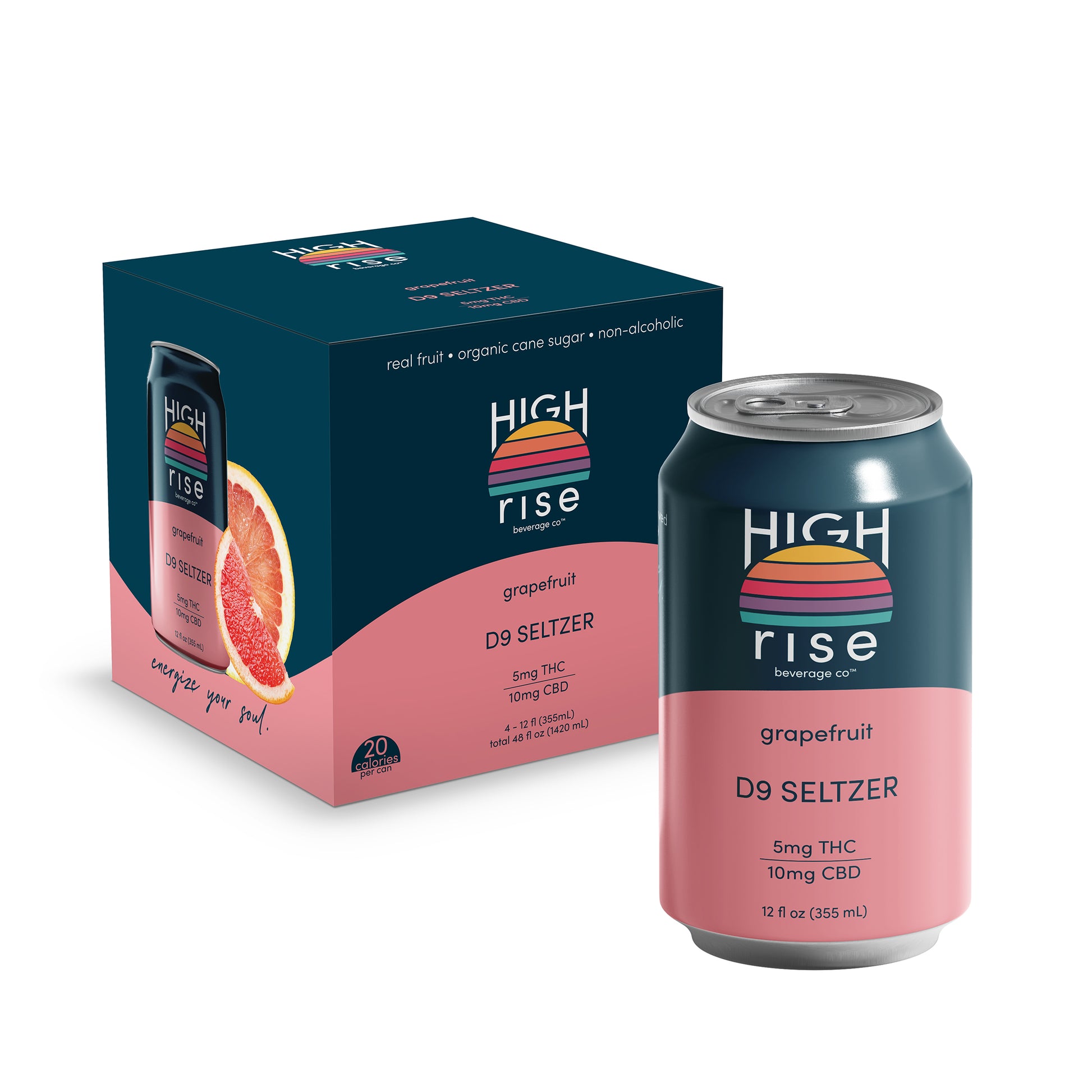 High Rise Grapefruit D9 THC Seltzer 1