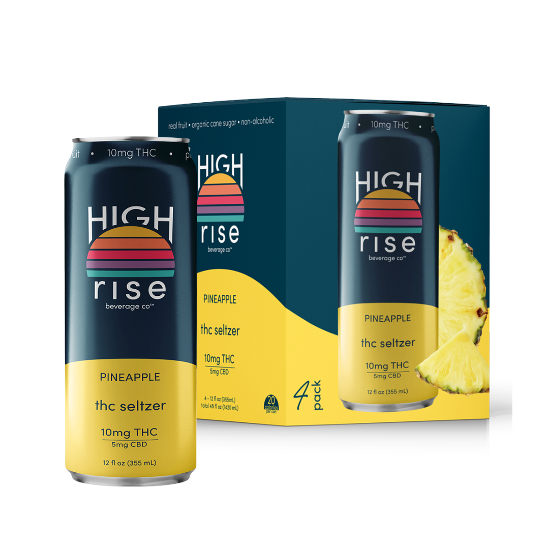 Shop High Rise Beverages: THC, CBD, and Adaptogen Seltzers