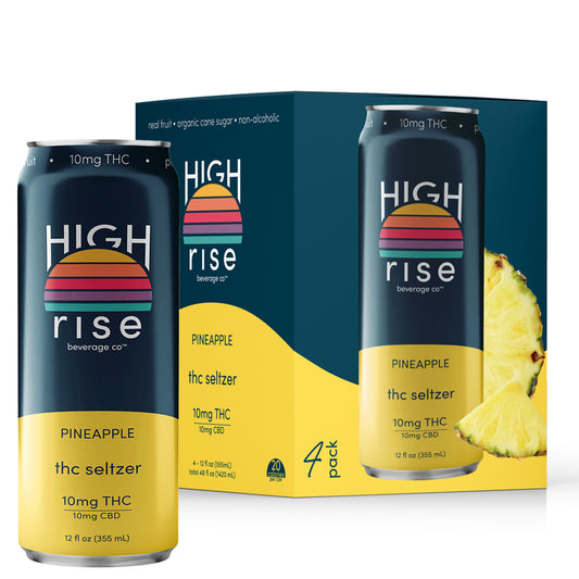 High Rise Pineapple Seltzer, 10mg THC_4-pack, 12oz