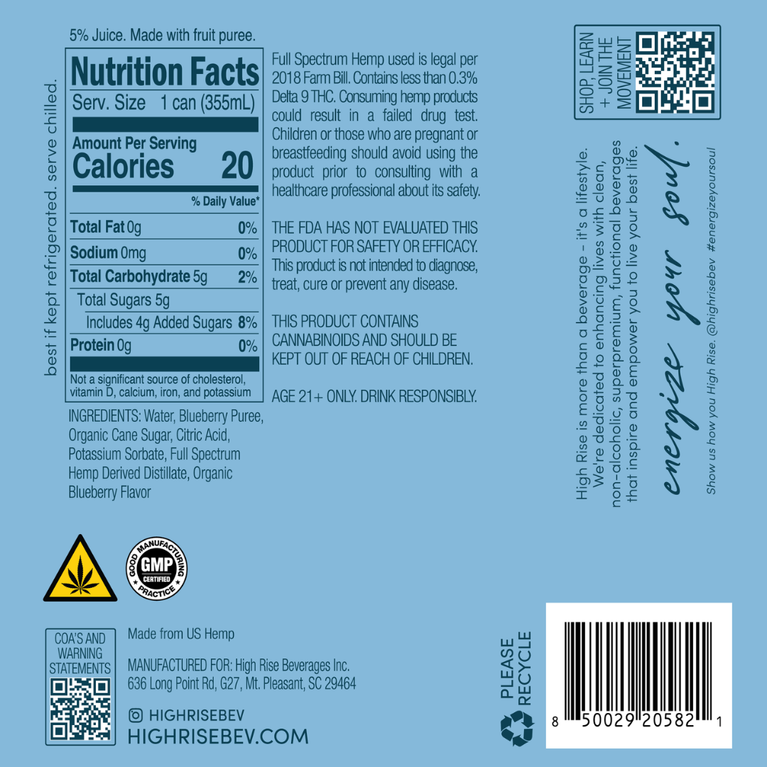 Blueberry, 5mg THC Seltzer (4-pack)