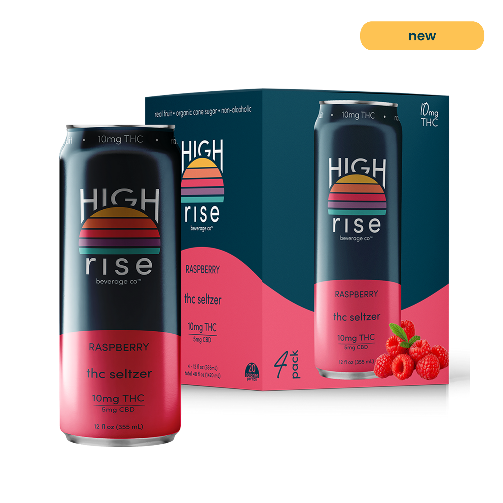 Raspberry, 10mg THC Seltzer (4-pack)