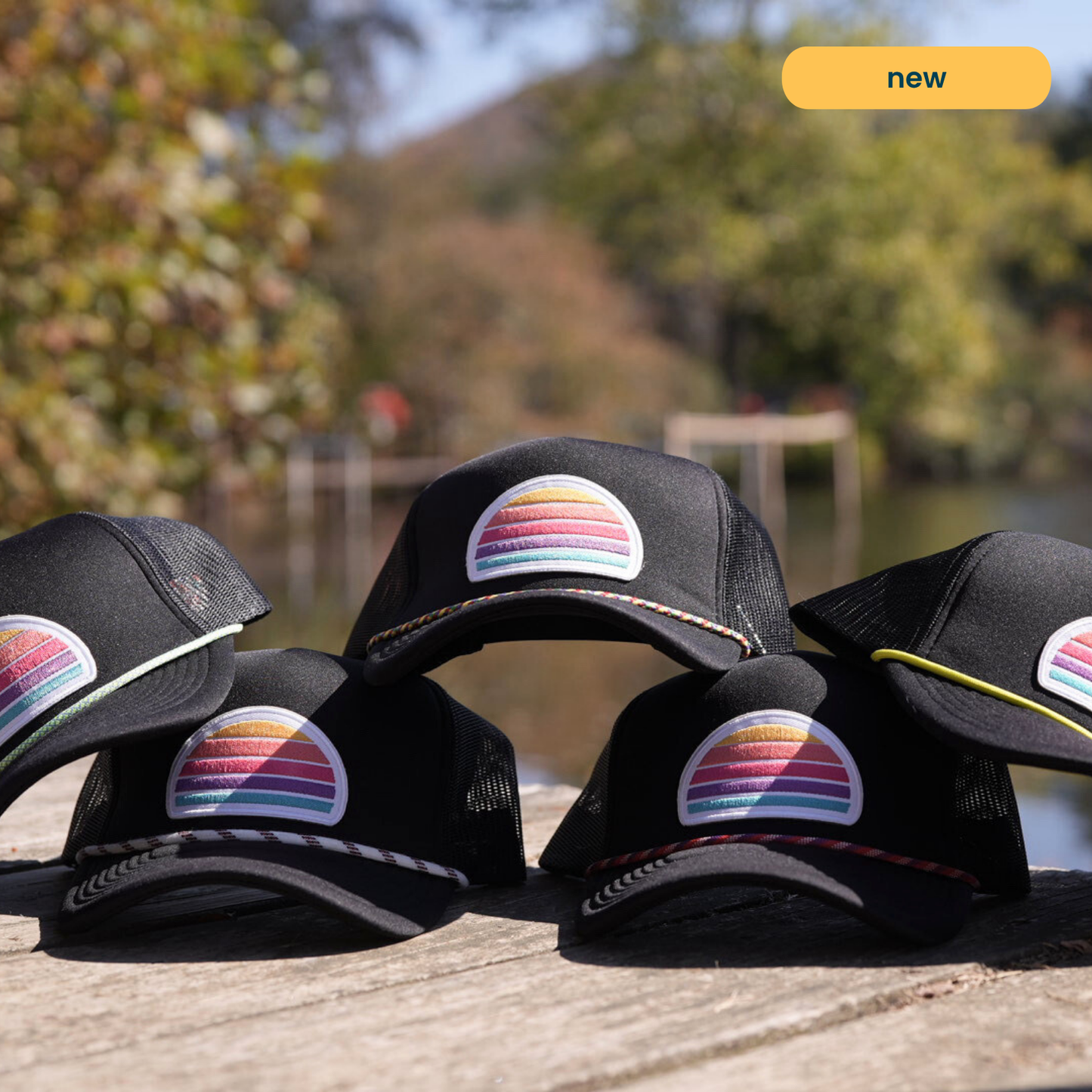 High Rise Trucker Hat, Black (OS)