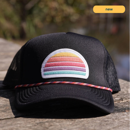 High Rise Trucker Hat, Black (OS)