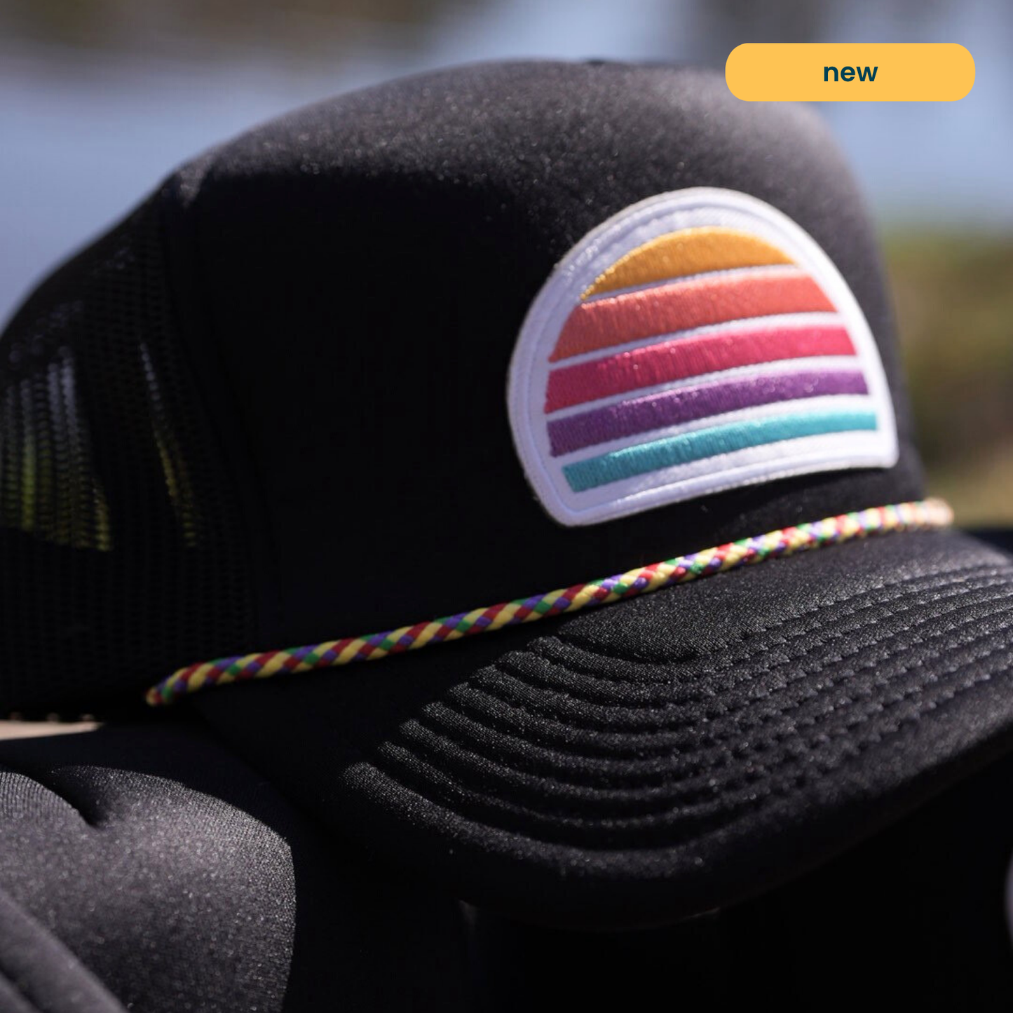 High Rise Trucker Hat, Black (OS)