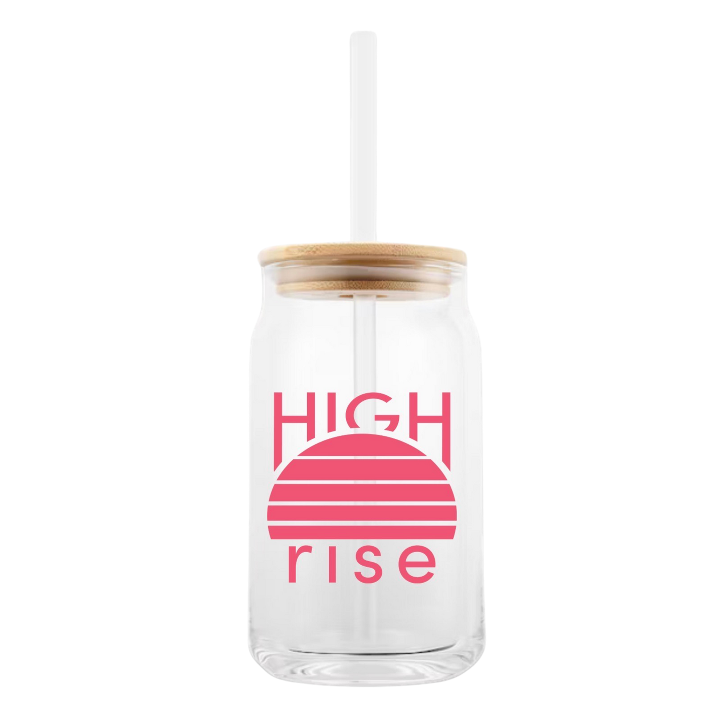 Glass Tumbler with Straw