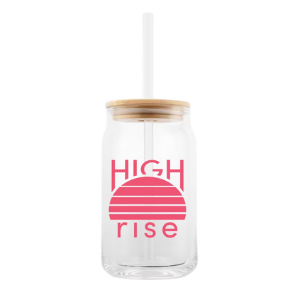 Glass Tumbler with Straw