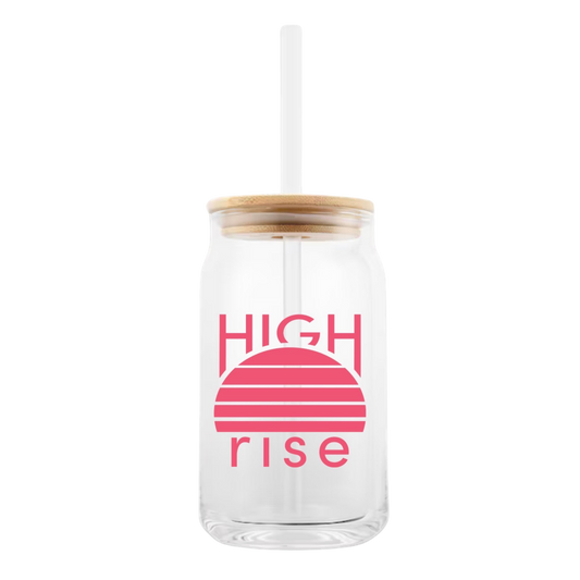 Glass Tumbler with Straw