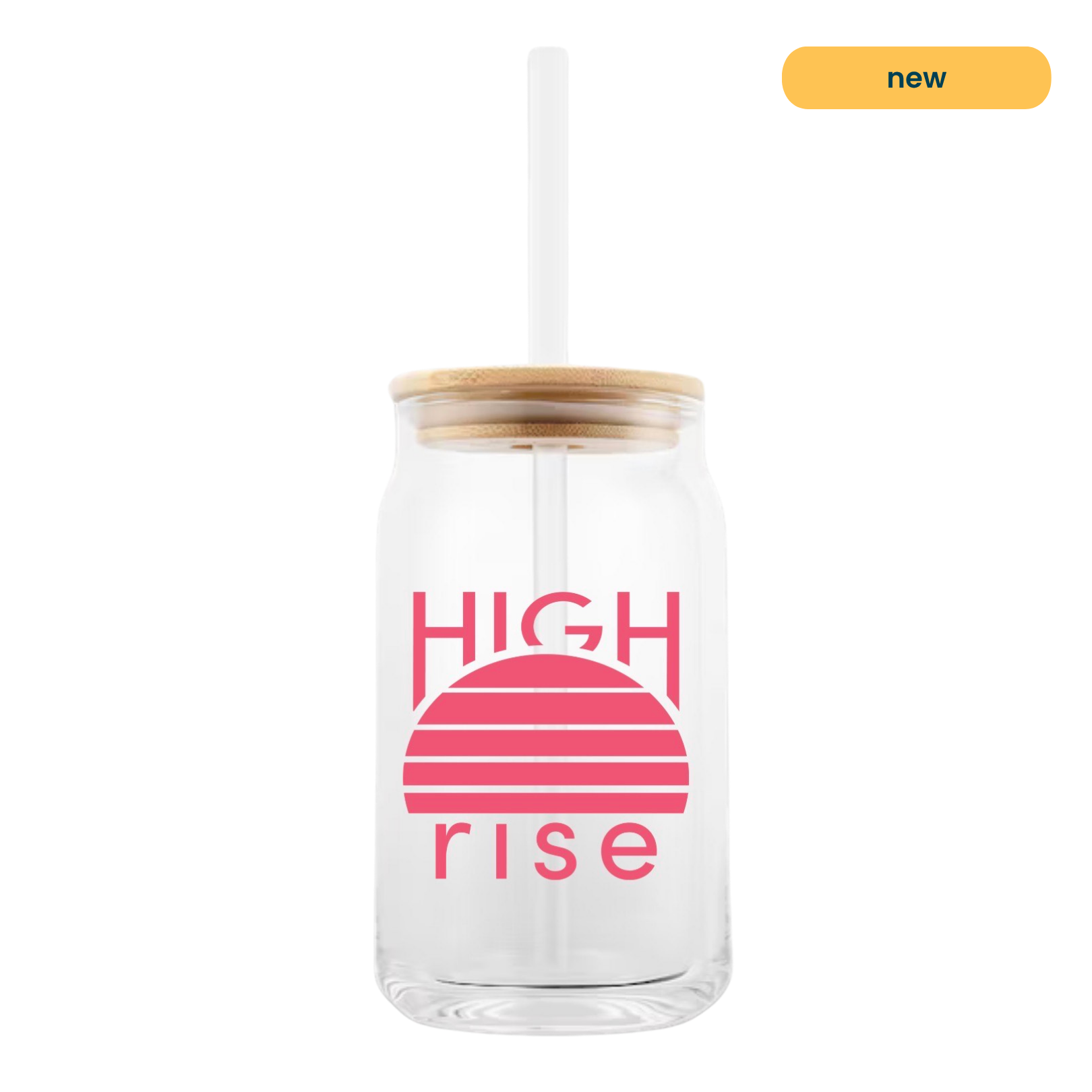 Glass Tumbler with Straw, 17oz (limited edition)