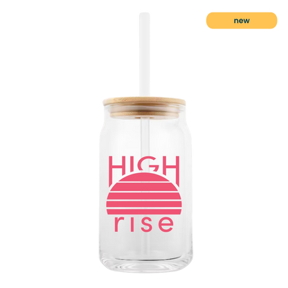 Glass Tumbler with Straw, 17oz (limited edition)