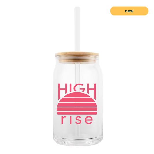 Glass Tumbler with Straw, 17oz (limited edition)